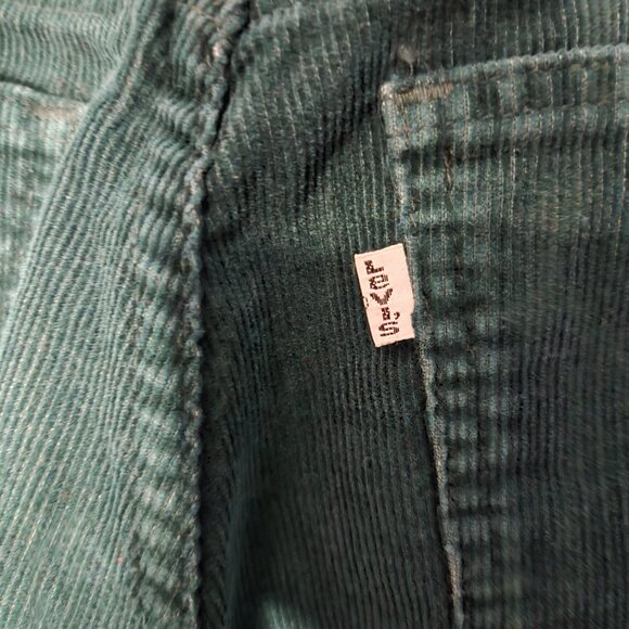 Vintage 70s Levi’s 646 GREEN Corduroy Flared Bell Bottoms Pants White Tag 30x27 - Picture 5 of 6